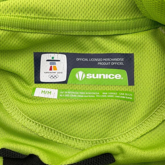Sunice Vancouver 2010 Winter Olympics Official Merchandise 1/4 Zip Lime Jacket M - Picture 8 of 12